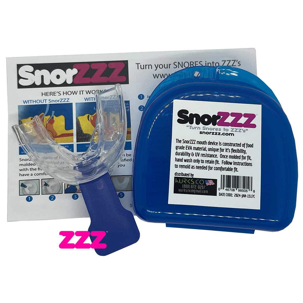 SnorZZZ - 3 Devices for $59.98 = 3 Complete Sets (SAVE 20%) and get FREE Shipping!
